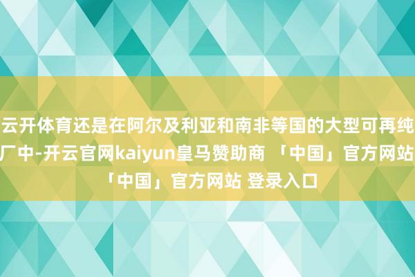 云开体育还是在阿尔及利亚和南非等国的大型可再纯真力发电厂中-开云官网kaiyun皇马赞助商 「中国」官方网站 登录入口